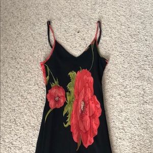 Long Formal Black Dress with Floral and Beading